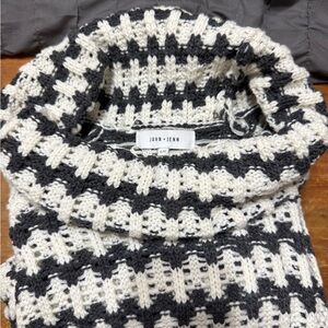 John + Jenn Black and White Knit Sweater